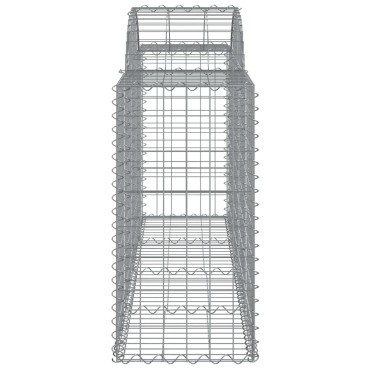 vidaXL Συρματοκιβώτιο Τοξωτό 200x50x80/100εκ. από Γαλβανισμένο Χάλυβα