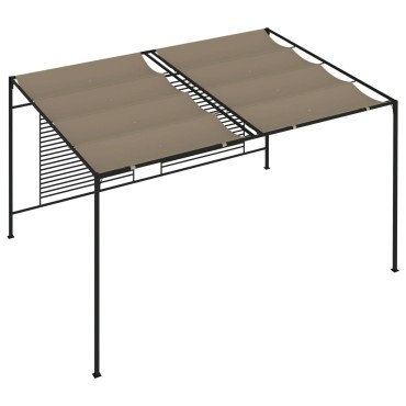 vidaXL Κιόσκι Γκρι / Μπεζ 3 x 4 x 2,3 εκ. 180 γρ./μ² με Συρόμενη Οροφή