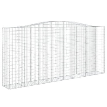 vidaXL Συρματοκιβώτια Τοξωτά 2 τεμ. 400x50x180/200 εκ. Γαλβαν. Ατσάλι