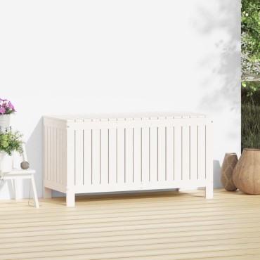 vidaXL Κουτί Αποθήκευσης Κήπου Λευκό 115x49x60cm Μασίφ Ξύλο Πεύκου 1 τεμ.