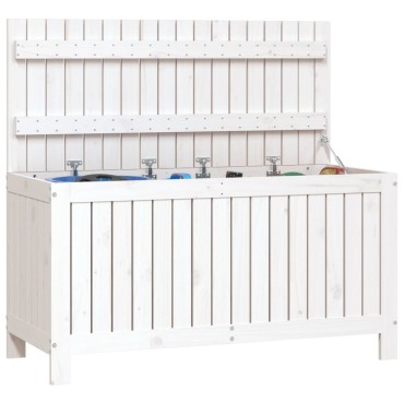 vidaXL Κουτί Αποθήκευσης Κήπου Λευκό 115x49x60cm Μασίφ Ξύλο Πεύκου 1 τεμ.