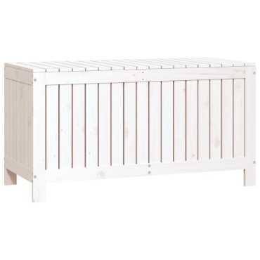 vidaXL Κουτί Αποθήκευσης Κήπου Λευκό 115x49x60cm Μασίφ Ξύλο Πεύκου 1 τεμ.