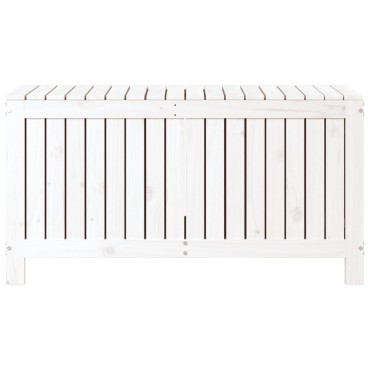vidaXL Κουτί Αποθήκευσης Κήπου Λευκό 115x49x60cm Μασίφ Ξύλο Πεύκου 1 τεμ.