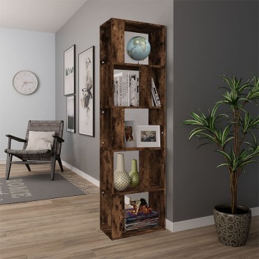 vidaXL Βιβλιοθήκη Καπνιστή Δρυς 45x24x160cm Επεξεργασμένο Ξύλο 1 τεμ.