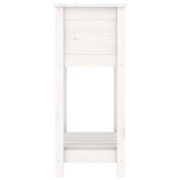 vidaXL Ζαρντινιέρα με Ράφι Λευκή 54 x 34,5 x 81 εκ. Μασίφ Ξύλο Πεύκου