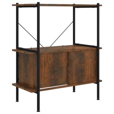 vidaXL Ραφιέρα 3 Επιπέδων με Ντουλάπι 80x40x92cm Ατσάλι/Επεξ. Ξύλο 1 τεμ.