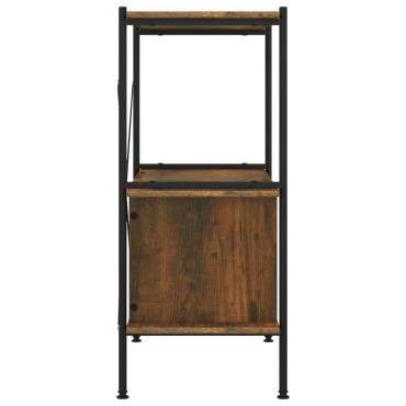 vidaXL Ραφιέρα 3 Επιπέδων με Ντουλάπι 80x40x92cm Ατσάλι/Επεξ. Ξύλο 1 τεμ.