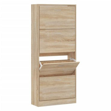 vidaXL Παπουτσοθήκη Sonoma Δρυς 63x24x147cm από Επεξεργασμένο Ξύλο
