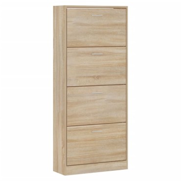 vidaXL Παπουτσοθήκη Sonoma Δρυς 63x24x147cm από Επεξεργασμένο Ξύλο