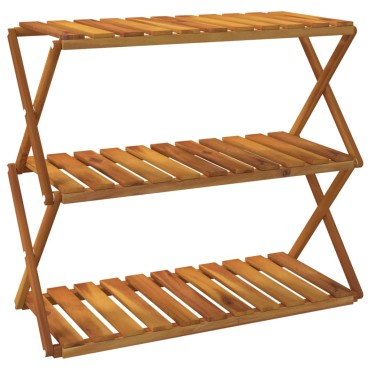 vidaXL Ραφιέρα με 3 Επίπεδα Καφέ 70x31x63cm από Μασίφ Ξύλο Ακακίας 1 τεμ.