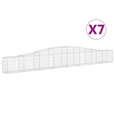 vidaXL Συρματοκιβώτια Τοξωτά 7 τεμ. 400x30x40/60 εκ. Γαλβαν. Ατσάλι