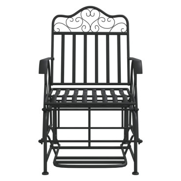 vidaXL Κουνιστό Παγκάκι Μαύρο από Ατσάλι 61x81x99cm 1 τεμ.