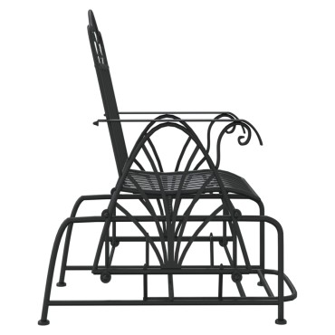 vidaXL Κουνιστό Παγκάκι Μαύρο από Ατσάλι 61x81x99cm 1 τεμ.