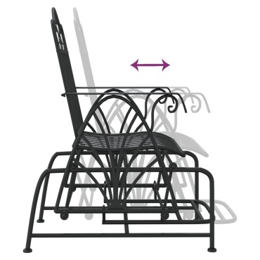 vidaXL Κουνιστό Παγκάκι Μαύρο από Ατσάλι 61x81x99cm 1 τεμ.