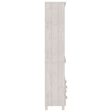 vidaXL Ντουλάπι HAMAR Λευκό από Μασίφ Ξύλο Πεύκου 85x35x180cm 1 τεμ.