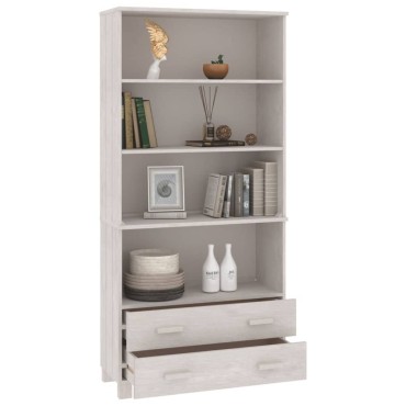 vidaXL Ντουλάπι HAMAR Λευκό από Μασίφ Ξύλο Πεύκου 85x35x180cm 1 τεμ.