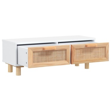 vidaXL Τραπεζάκι Σαλονιού Λευκό 80x40x30cm Επεξ. Ξύλο & Μασίφ Πεύκο 1 τεμ.