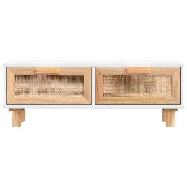 vidaXL Τραπεζάκι Σαλονιού Λευκό 80x40x30cm Επεξ. Ξύλο & Μασίφ Πεύκο 1 τεμ.