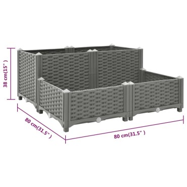 vidaXL Ζαρντινιέρα 80 x 80 x 38 εκ. από Πολυπροπυλένιο