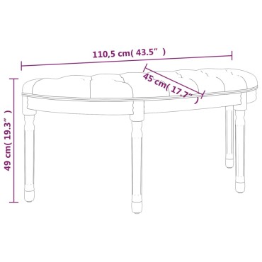 vidaXL Πάγκος 110,5x45x49cm Λινός 1 τεμ.