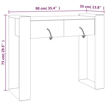 vidaXL Τραπέζι Κονσόλα 90x35x75cm από Μασίφ Ξύλο Teak 1 τεμ.