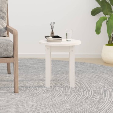 vidaXL Τραπεζάκι Σαλονιού Λευκό 35x35cm από Μασίφ Ξύλο Πεύκου 1 τεμ.