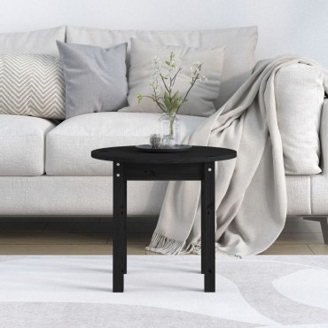 vidaXL Τραπεζάκι Σαλονιού Μαύρο 45x40cm από Μασίφ Ξύλο Πεύκου 1 τεμ.