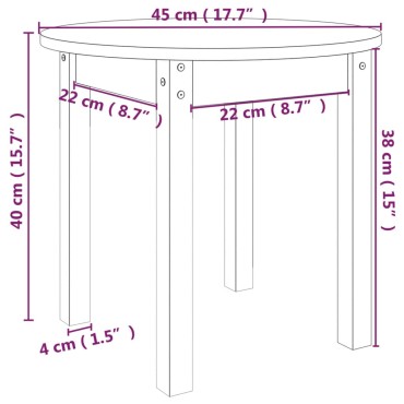 vidaXL Τραπεζάκι Σαλονιού Μαύρο 45x40cm από Μασίφ Ξύλο Πεύκου 1 τεμ.