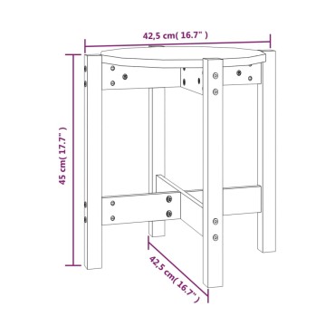 vidaXL Τραπεζάκι Σαλονιού Γκρι 42,5x45cm από Μασίφ Ξύλο Πεύκου 1 τεμ.