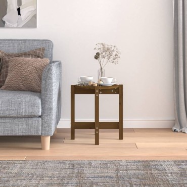 vidaXL Τραπεζάκι Σαλονιού Καφέ Μελί 42,5x45cm Μασίφ Ξύλο Πεύκου 1 τεμ.