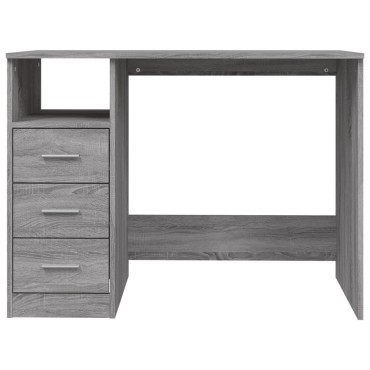 vidaXL Γραφείο με Συρτάρια Γκρι Sonoma 102x50x76cm Επεξεργασμένο Ξύλο 1 τεμ.