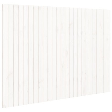 vidaXL Κεφαλάρι Τοίχου Λευκό 159,5x3x110cm από Μασίφ Ξύλο Πεύκου 1 τεμ.