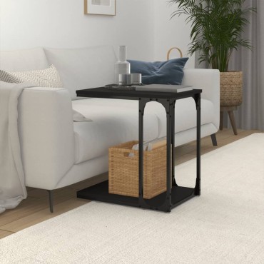 vidaXL Βοηθητικό Τραπέζι Μαύρο 50x35x52cm από Επεξεργασμένο Ξύλο 1 τεμ.
