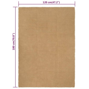 vidaXL Χαλί Ορθογώνιο Φυσικό 120x180cm Γιούτα