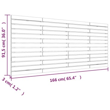 vidaXL Κεφαλάρι Τοίχου Λευκό 166x3x91,5cm από Μασίφ Ξύλο Πεύκου 1 τεμ.