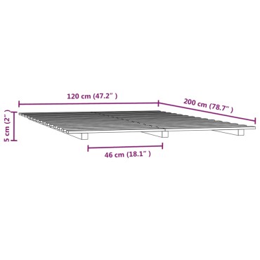 vidaXL Πλαίσιο Κρεβατιού Λευκό 120 x 200 εκ. από Μασίφ Ξύλο Πεύκου