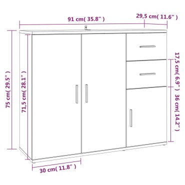 vidaXL Ντουλάπι Καπνιστή Δρυς 91x29,5x75cm από Επεξεργασμένο Ξύλο 1 τεμ.