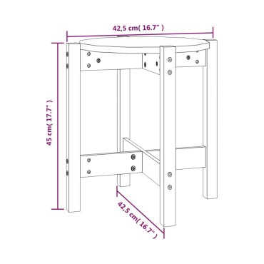 vidaXL Τραπεζάκι Σαλονιού Μαύρο 42,5x45cm από Μασίφ Ξύλο Πεύκου 1 τεμ.