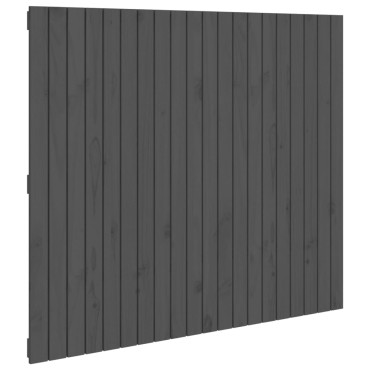 vidaXL Κεφαλάρι Τοίχου Γκρι 127,5x3x110cm από Μασίφ Ξύλο Πεύκου 1 τεμ.