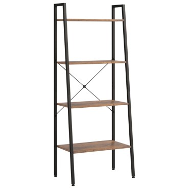 vidaXL Ραφιέρα 4 Επιπέδων Σκούρο Καφέ & Μαύρο 56x35x140cm 1 τεμ.