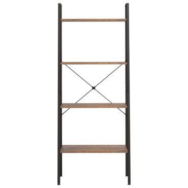vidaXL Ραφιέρα 4 Επιπέδων Σκούρο Καφέ & Μαύρο 56x35x140cm 1 τεμ.