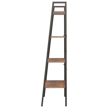 vidaXL Ραφιέρα 4 Επιπέδων Σκούρο Καφέ & Μαύρο 56x35x140cm 1 τεμ.