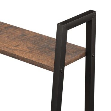 vidaXL Ραφιέρα 4 Επιπέδων Σκούρο Καφέ & Μαύρο 56x35x140cm 1 τεμ.