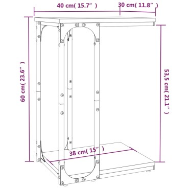vidaXL Βοηθητικό Τραπέζι Καφέ Δρυς 40x30x60cm Επεξεργασμένο Ξύλο 1 τεμ.