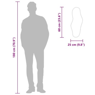 vidaXL Καθρέφτης Τοίχου Μαύρος 60x25 εκ.
