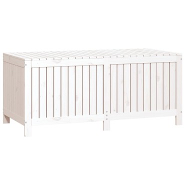 vidaXL Κουτί Αποθήκευσης Κήπου Λευκό 147x68x64cm Μασίφ Ξύλο Πεύκου 1 τεμ.