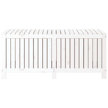 vidaXL Κουτί Αποθήκευσης Κήπου Λευκό 147x68x64cm Μασίφ Ξύλο Πεύκου 1 τεμ.