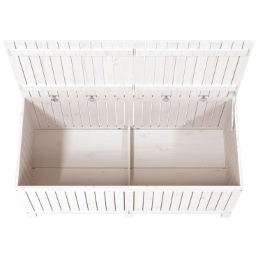 vidaXL Κουτί Αποθήκευσης Κήπου Λευκό 147x68x64cm Μασίφ Ξύλο Πεύκου 1 τεμ.