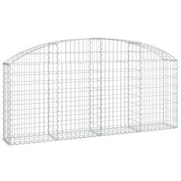 vidaXL Συρματοκιβώτιο Τοξωτό 200x30x80/100εκ. από Γαλβανισμένο Χάλυβα