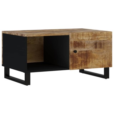 vidaXL Τραπεζάκι Σαλονιού 80x50x40cm Μασίφ Ξύλο Μάνγκο & Επεξ. Ξύλο 1 τεμ.